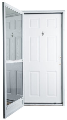 6 Panel Steel Door with Storm Door