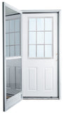 6 Panel Steel Door with 9 Lite Window and Storm Door